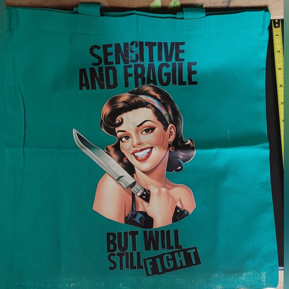 Sensitive and Fragile Lightweight Fabric Tote